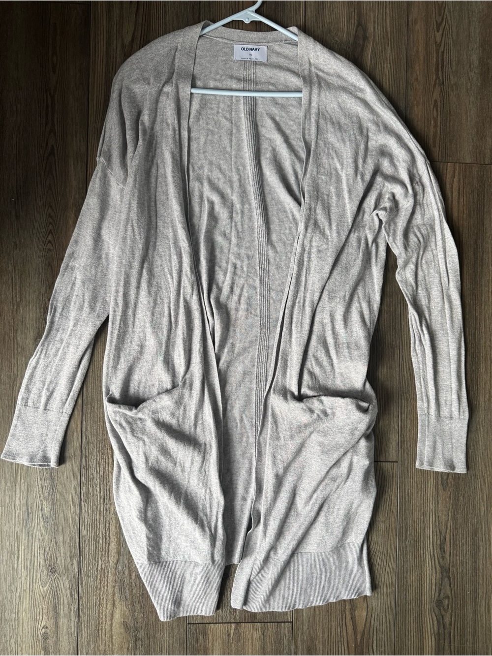 Old Navy Heather Gray Open-Front Long Cardigan XL